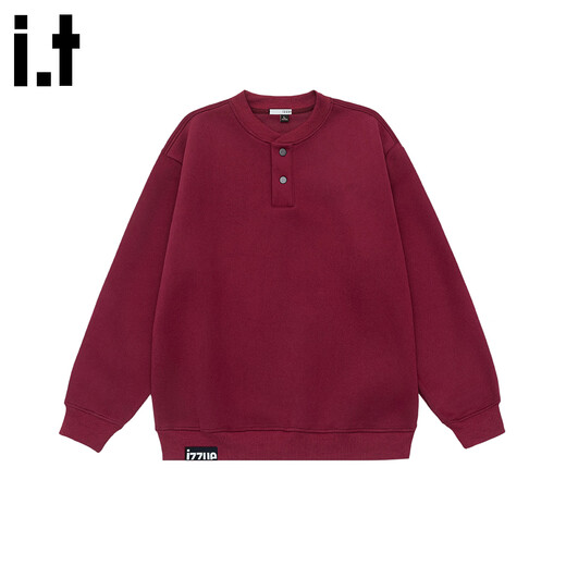 Izzue it Hong Kong trendy brand Henry collar sweatshirt men's autumn and winter American retro trendy casual heavy pullover top brown official authentic M