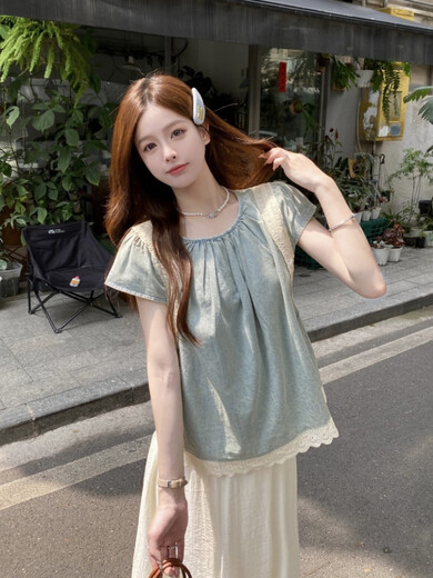 Xiaohongshu hot style 2025 summer popular style dopamine wear with a complete set of shirts wide-leg pants and skirts single apricot pants and skirts daily fat and comfortable fabric summer M one size