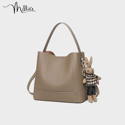 Miaoli cowhide bag women's bag casual bucket bag brand portable crossbody bag birthday gift high-end gift for girlfriend and wife