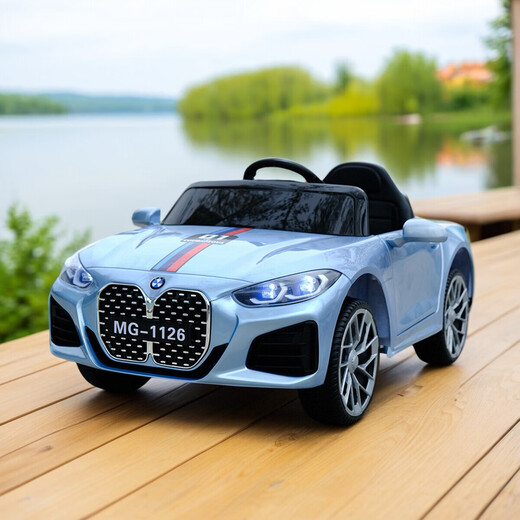 Liuwan children's electric car four-wheel with remote control male and female baby children's one-year-old gift can sit on toy stroller, painted red, leather seat + remote control + swing + Bluetooth + light music