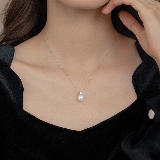 Centenary-old Xiangyuan White Princess Natural Freshwater Pearl Necklace Extremely Bright Perfect Round Princess Pendant Single Female 92 Aurora Flawless Perfect Round Freshwater Pearl Pendant 8-9mm