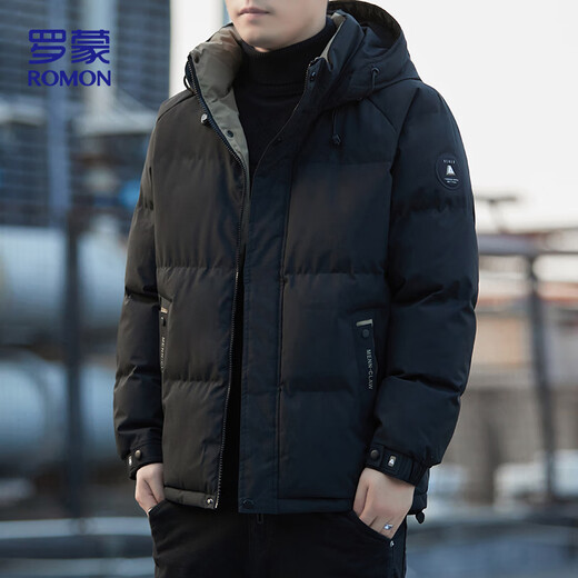ROMON cotton jacket men's winter trendy casual and comfortable outdoor warm cotton jacket cotton jacket men's 8891 black 2XL