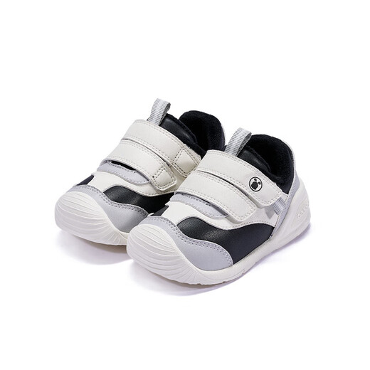 BOBDOG children's shoes 25 winter style double Velcro baby toddler shoes for boys and girls, two cotton shoes, non-slip and wear-resistant children's shoes, college black, velvet winter style 17, inner length 11.5cm, suitable for feet 11cm long