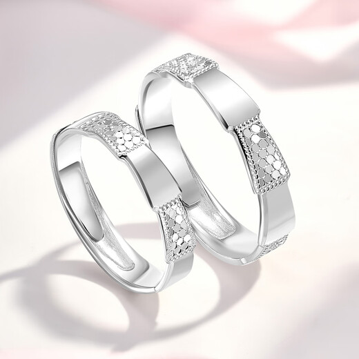 Wanfulong genuine PT950 platinum ring for women, sparkling hand ring, versatile and high-end gift for girlfriend, adjustable mouth, platinum PT950 for men, 5.15g (can be flexibly adjusted in size)