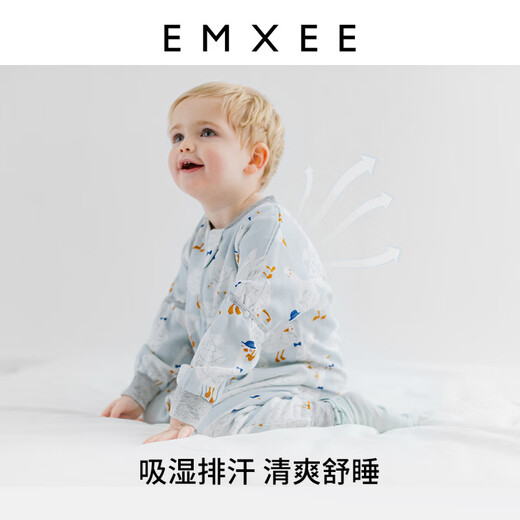 Manxi (EMXEE) Yingman Tang Yixin Baby Leno Sleeping Bag Spring and Autumn Style Split-Leg Anti-Kick Quilt for Baby All Seasons Manxi Goose-Long Sleeve Model (3D Beanie Velvet Soothing Inner Layer) Room temperature 8-80cm (suitable for babies with a height of 73-80cm)