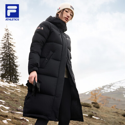 FILA official women's mid-length down jacket 2025 winter 90 goose down high-pile 740+ warm and cold-proof jacket