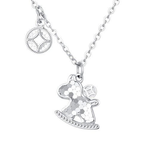 Jin Zhifu will make money soon, platinum necklace pendant for women PT950 platinum clavicle chain for wife and girlfriend as a Valentine's Day gift, about 4.85 grams (refund for more)