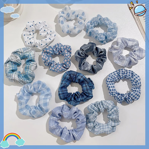 Large intestine hair band for women 2025 new style hair rope head flower summer high-end rubber band leather set hair accessories hair headband Siqi 9-piece set