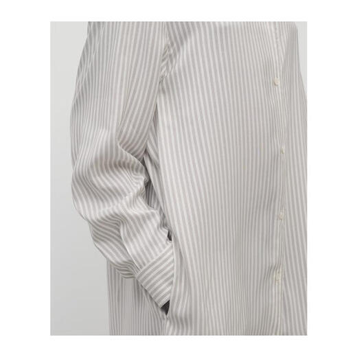 The Row Women's Dress Slim and Breathable Striped Commuting Daily Long Dress Simple White One Size |US-0