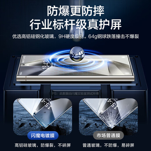 Flash Magic is suitable for Samsung S24ultra tempered film s24+ mobile phone film HD full screen covering glass anti-fall wear-resistant anti-fingerprint anti-hand sweat dust-proof touch sensitive protective film S24 full screen coverage丨Tempered film 2 pieces