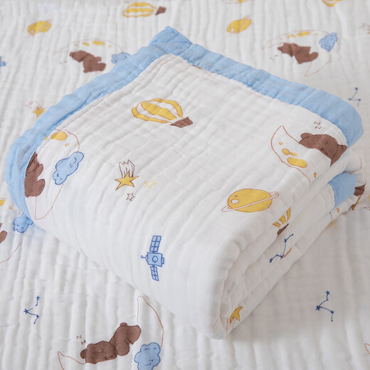 Baby outing blanket, summer gauze pure cotton towel quilt, thin summer cooling quilt, baby bath towel, stroller cover blanket, six-layer red car 120*150