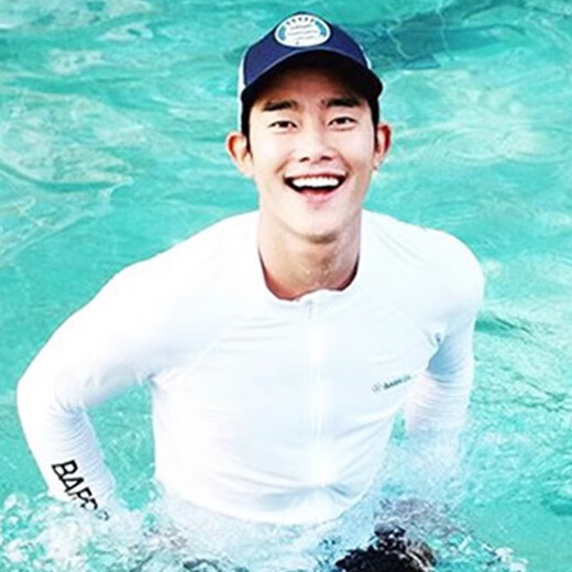 Zhizhou barrel swimsuit men's surfing suit two-piece quick-drying tight jellyfish snorkeling suit wetsuit long sleeves men's pure white (cardigan) M (100-120Jin Jin equals 0.5 kg)