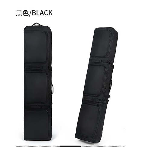 Big Tuan Xiaoyuan Trocken- und Nasstrennung, Snowboard-Rucksack mit Rädern, Skischuh-Ausrüstungstasche, einzelne Board-Tasche mit Rädern, kann überprüft und aufgerüstet werden, Jazz-Schwarz, geräuschloses Rad, 160 cm