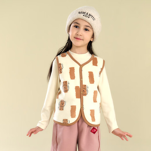 Cotton Hall Reversible Boys' Vest Thickened Plush Jacket 2025 Autumn New Girls' Velvet Vest xt2 Foundation Bunny 130