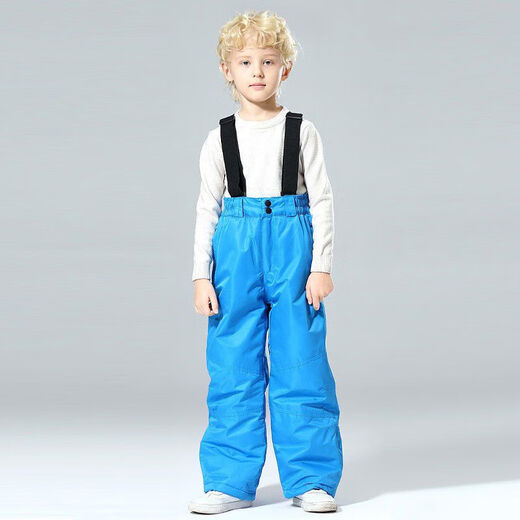 Wujiangmiaopin children's ski pants for girls and boys, waterproof, warm, thickened, windproof, outdoor cold-proof suspenders, small, medium and large children's cotton pants, pink 40 6