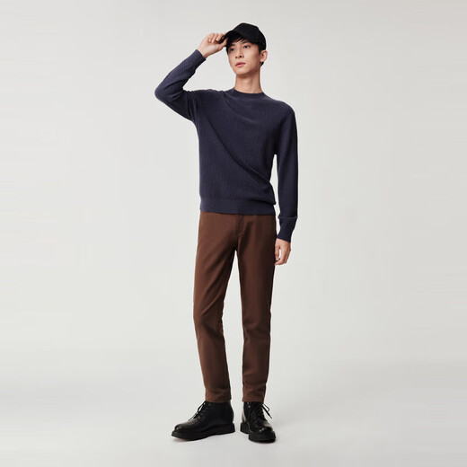 Jiumuwang Shopping Mall Same Style Men's Wool Sweater Men's 25 Spring and Winter New Warm Cashmere Exquisite Versatile Sweater Top JX Slim Version + Lotus Purple Blue + CK15V61512 S 165/88A(46)