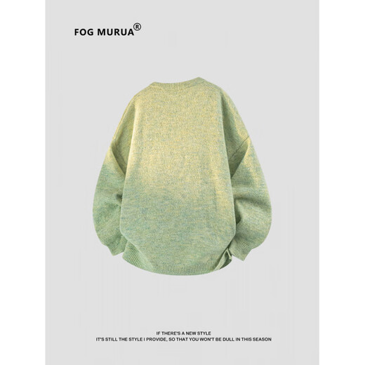 FOG MURUAFOG MUR circle yarn relaxed feeling Henry collar pullover sweater autumn and winter new knitted sweater for men and women JJ-0051 Green S