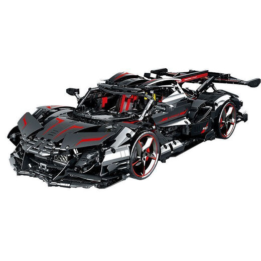 Domestic building blocks Apollo Sun God Black Warrior car model children's educational assembly toy car boy gift 90009B Black Apollo dynamic version + luxury remote control lighting