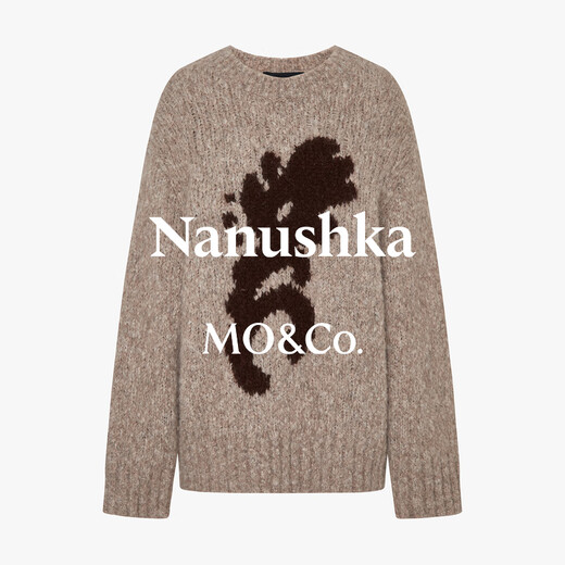 MO&Co. Nanushka designer joint sweater 2025 winter new alpaca wool thick MBE4SWT003 light floral camel XS /155