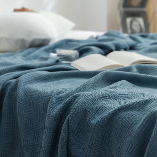 Pickup Cat Summer Thin Towel Quilt Pure Cotton Gauze Blanket Office Nap Blanket Air Conditioning Blanket Sofa Suge-Dark Blue 100cmx150cm Class A Baby Grade 100 Cotton