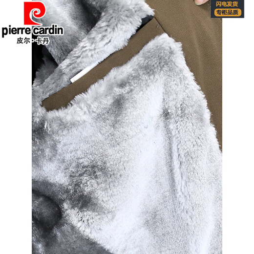 Pierre Cardin high-end jacket men's 2025 autumn and winter new style light mature style business casual men's youth jacket plus velvet and thickening black plus-velvet thickening M 90-105Jin Jin equals 0.5 kg