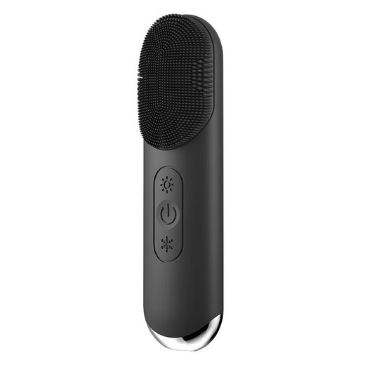 Gesichtswaschinstrument, wasserblockierende Silikon-Gesichtswaschbürste, Ultraschall-Gesichtsmassage, Schönheitsinstrument, heiße und kalte Kompresse, elektrisches Gesichtsreinigungsinstrument, Schwarz