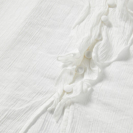 Peacebird shopping mall same style 25 spring and autumn new style French long-sleeved shirt with ear edges A1CAF1480 Beige M 160