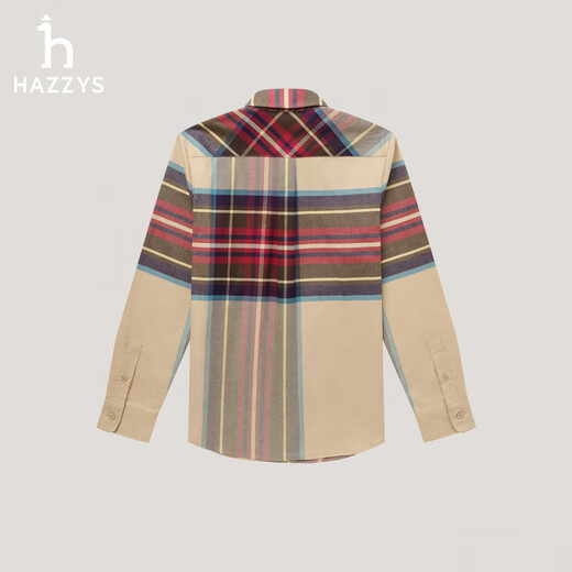 HAZZYS Women's Clothing 2025 Winter New Women's Plaid Commuting Casual Long-Sleeved Shirt Women's ASCSK1CDK21 Milky White IV S (155/80A 36)