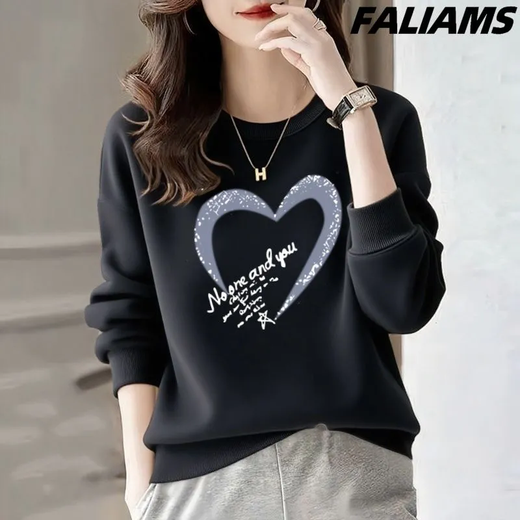 Sudadera mai Xueren para mujeres 2025 Autumn New Corea Version de manga larga Sudadera suelta de gran tamaño suelta y versátil Top de casual