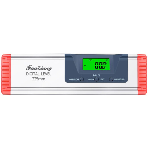 Three-quantity Japanese three-quantity high-precision electronic digital display laser level magnetic tape line measuring instrument balanced level ruler 187-221_0-225mm (with tape cross laser)