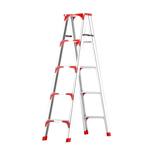 Zimai aluminum alloy herringbone ladder household ladder folding ladder thickened and bold multi-functional portable engineering warehouse climbing decoration ladder five-step ladder 1.8 meters fully reinforced