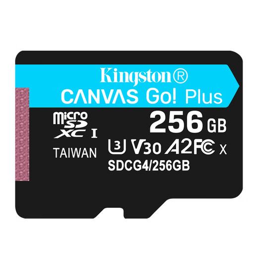 Kingston microSD CANVAS GO Plus memory card compatible with DJI pocket3 action4 5Pro 256GB