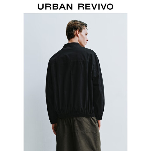 UR2025 new autumn men's trendy casual zipper stand collar jacket UUY150008 black M (M-L)