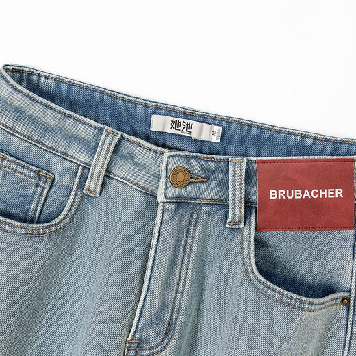 Shechi plus velvet warm high-waist jeans women's 2025 winter new style cartoon age-reducing straight casual pants