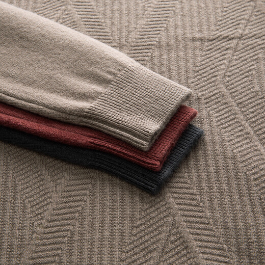 MONTAGUT New Year's Eve Men's Wool Sweater Soft, Comfortable and Skin-Friendly Casual Knitted Sweater Khaki M