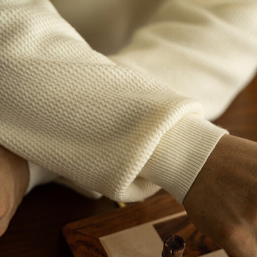 Kazuki Kuraishi KAZUKI KURAISHI autumn new V-neck sweater pullover heavy sweater yarn-dyed lapel long-sleeved POLO shirt casual light mature style for men off-white XL