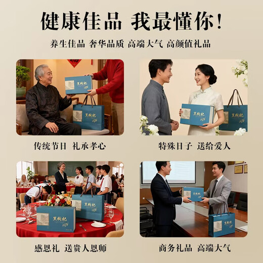 Shanwei schwarze Wolfsbeere 400 g Keramik-Geschenkbox Qinghai spezielles schwarzes Wolfsbeer-Neujahrsgeschenk für Älteste, praktisches High-End-Treffengeschenk