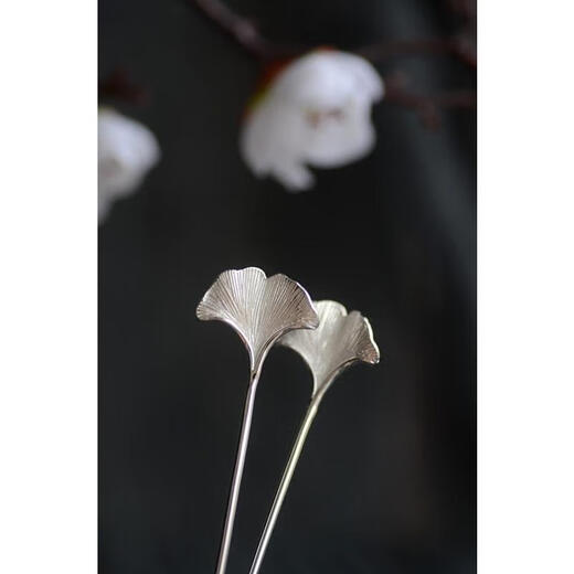 KZD999 apricot leaf sterling silver hairpin hair accessories classical Hanfu accessories retro ethnic style women's hairpin apricot leaf hairpin