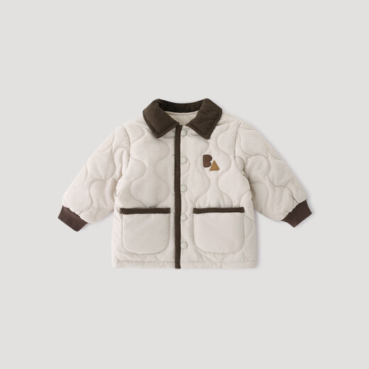 Bali Piglet Children's Cotton Clothes Autumn and Winter Outing Clothes Baby Padded Thickened Jacket Winter Warm Top Winter Boy's Jacket Beige 100