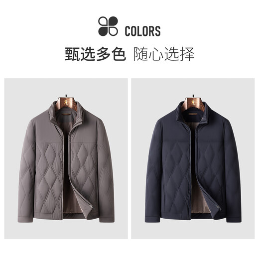 MONTAGUT men's cotton-padded coat in winter, sheep wool warm and soft, comfortable, simple and versatile, stand-up collar cotton coat, navy 2XL