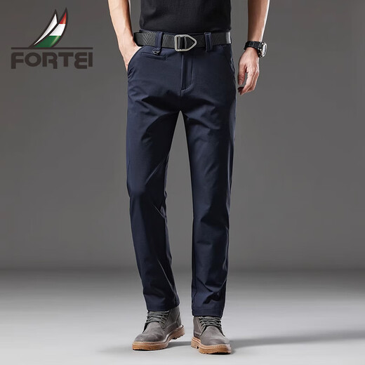 Rich men's casual pants 2025 new autumn straight loose sports pants three-proof tactical workwear suit pants for men 3313H black regular style 32