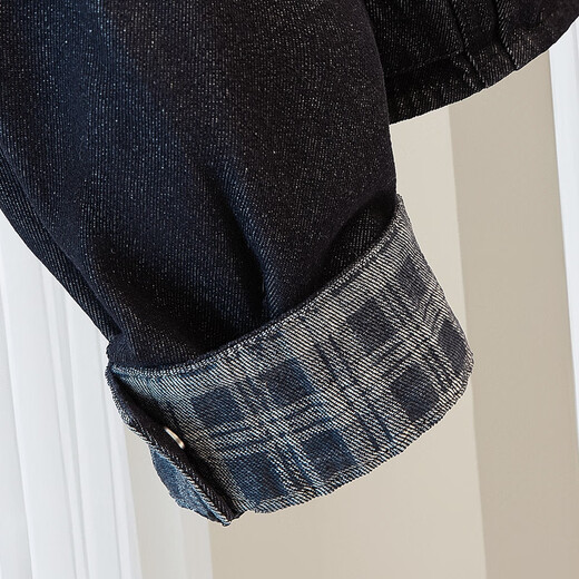 Sibaishe round neck long-sleeved denim jacket for women 2025 autumn new style loose flesh-covering washed casual top