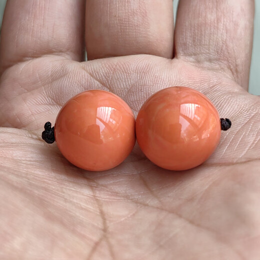 Knock Love Coral Naked Beads Single Beads Round Beads Top Beads Waist Beads Naked Stones DIY Accessories Buddha Beads Accessories Imitation Coral Beads Orange Red 14mm