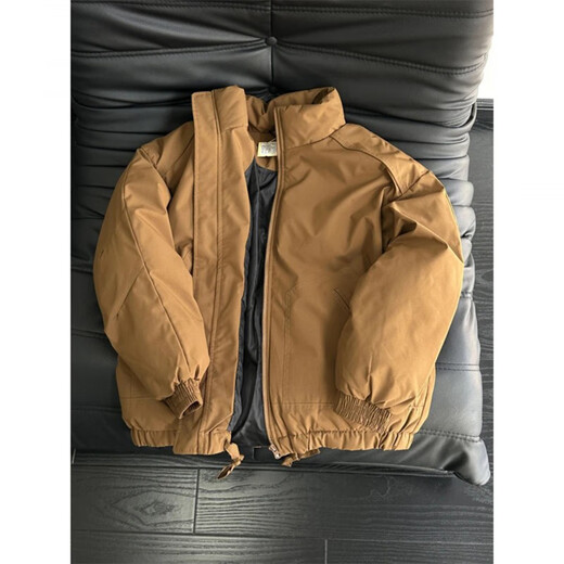 XUANSENTU American bomber jacket men's winter cotton thickened jacket short bomber stand collar down jacket XZ416-MY88222 dark gray cotton jacket upgraded version main picture 2XL