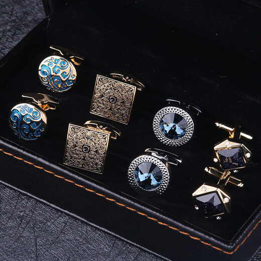 Lieshang four pairs of high-end gift box, French cufflinks, cuff studs, men's suit shirt cuff studs, men's and women's cufflinks, CF013 cufflinks 4 pairs set