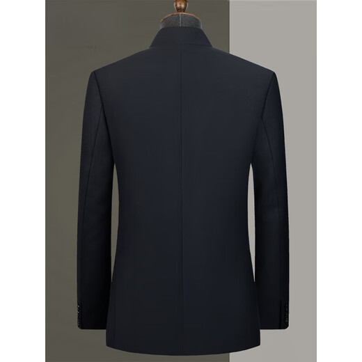 FOSEKI high-end brand men's high-end new Chinese tunic suit men's formal groom's wedding dress standing black single-piece top M 170 size