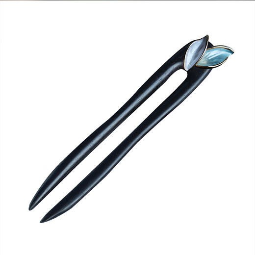 LANSILL ancient style black sandalwood hairpin for women new high-end national style new Chinese style modern hairpin high-end female niche F3649 leaf U-shaped sandalwood hairpin