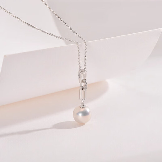 Pearl necklace for women Mo Huayin S925 freshwater nucleated pearl pendant 11-12mm round white simple 11-12mm 40+5cm chain tail