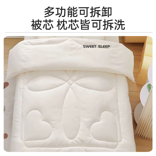 Category A children's cotton sleeping bag for older children, anti-kicking quilt artifact, removable quilt core, student quilt, pure cotton thickened, Hedgehog Rabbit 75*150cm autumn and winter style (quilt cover + soybean thick liner)