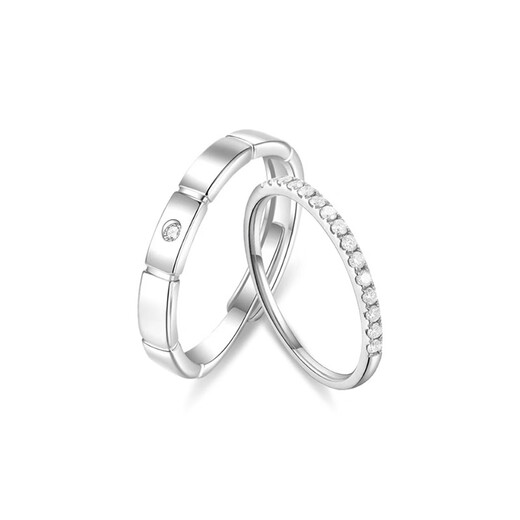 DR Valentine's Day gift DRdr couple's ring moissanite diamond ring sterling silver couple's proposal wedding ring real diamond ring - live mouth_can be moderately adjusted